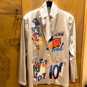 Graffiti Button Front Jacket for SALE